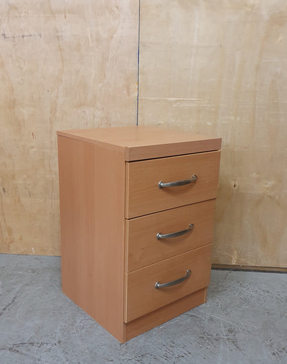 Single Wood Bedside Cabinet with 3 Drawers - 180925-04