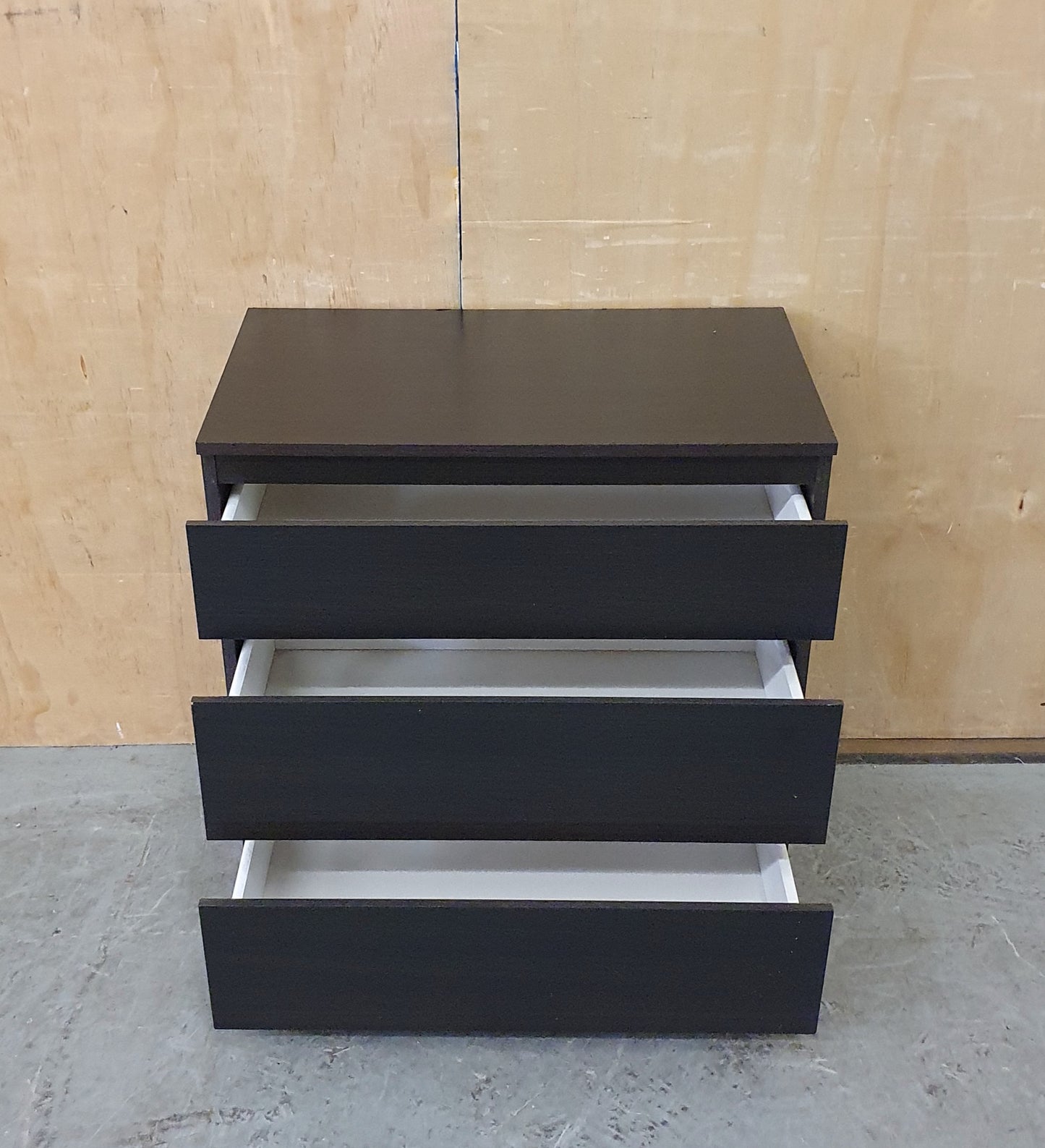 Small 3 Drawer Dark Brown Wood Chest of Drawers - EL104585