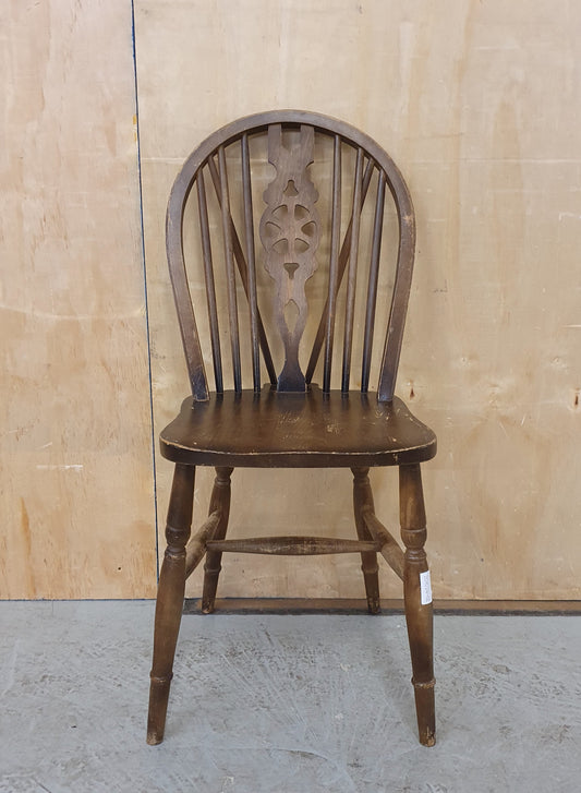 Dark Wood Single Dining Chair - 201024-02