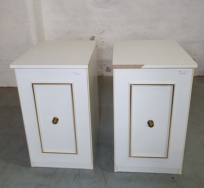 White Matching Wood Bedside Cabinets - EL100760/1