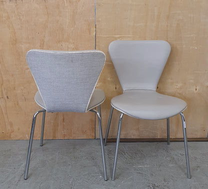 4 Matching Grey Faux Leather Dining Chairs with Chrome Frame - EL104367 / EL104368 / EL104369 / EL104370