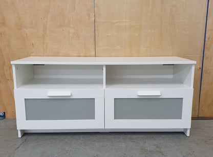 IKEA BRIMNES White TV Stand with 2 Deep Frosted Drawers - EL104907