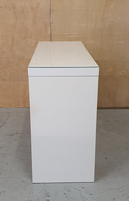 IKEA MALM White Wood Large Dressing Table with 1 Drawer and Removable Glass Top Surface - 104039