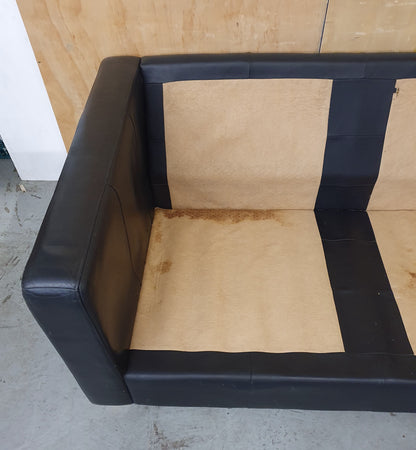 Black Leather 2 seater Sofa - 104108