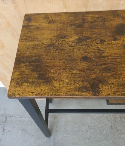 Long Wood Top Bar Table with Black Metal Frame - 104893