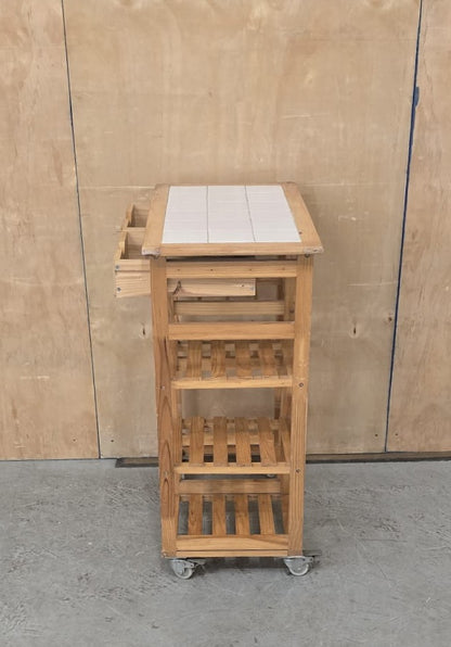 Wood Kitchen Trolly with Drawers and Shelving - 104731