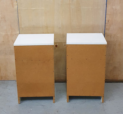 2 Matching White Wood Bedside Cabinets with Gold Trim - EL101459 / EL101460