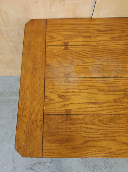 2 Tier Solid Oak Coffee Table with 1 Small Drawer and Slatted Side - 104842