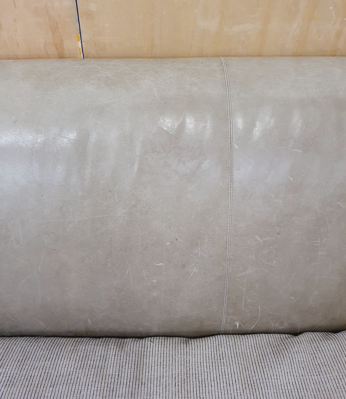 Grey Leather 2 Seater Modern Sofa with Removable Cushioned Seat  - 103933