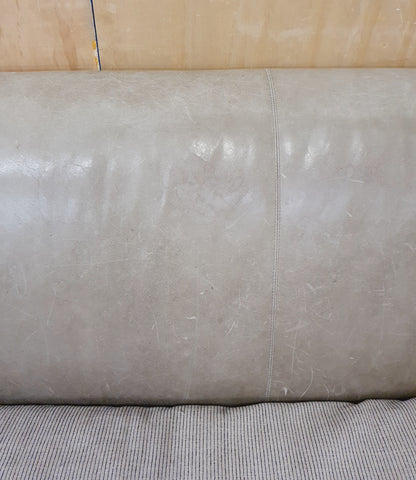 Grey Leather 2 Seater Modern Sofa with Removable Cushioned Seat  - 103933