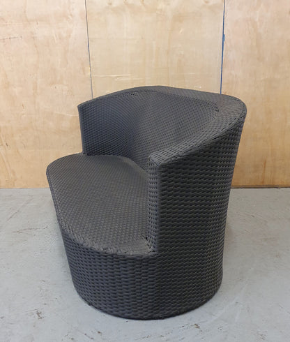Dark Grey Oval Shape Plastic Weaved Garden Sofa - EL104055
