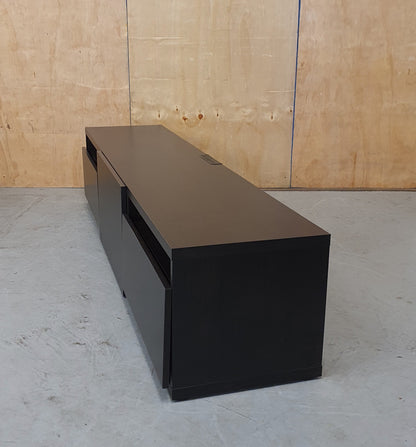 Black Large Wooden TV Stand with 2 Drawers and Central Door - 021124-01