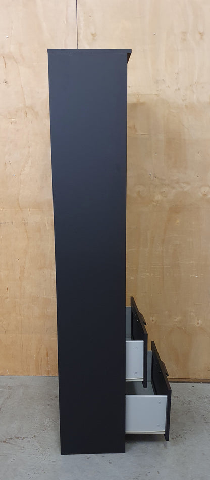IKEA BRIMNES Tall Black Bookcase with 2 Bottom Drawers - 104792