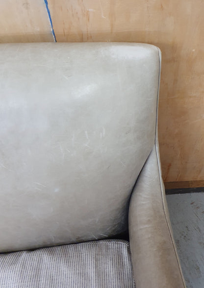 Grey Leather 2 Seater Modern Sofa with Removable Cushioned Seat  - 103933
