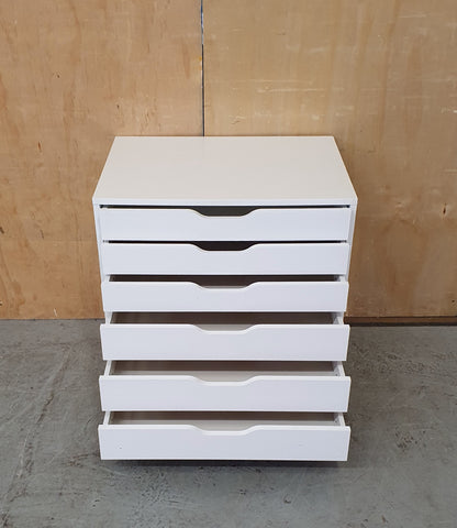 IKEA ALEX White Wood Storage Drawers on Castor Wheels - 241025-04