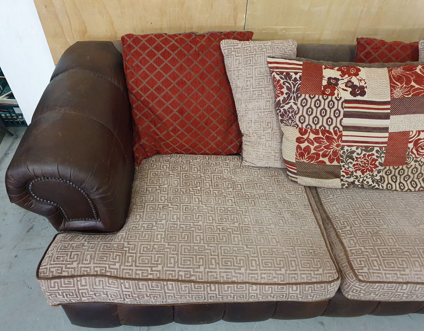 Brown 2 Seater Sofa with Cushioned Seat Back - 191024-01