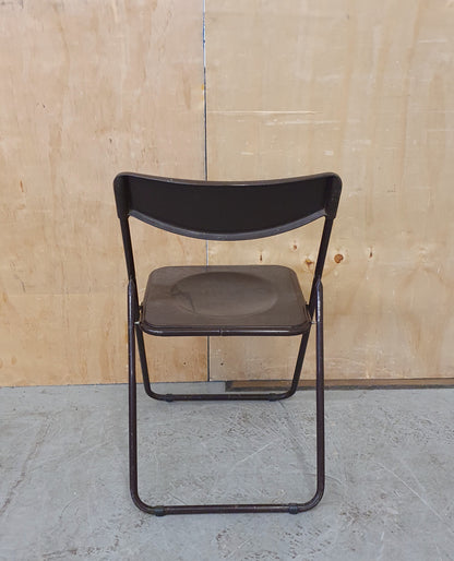 Single Brown Metal Folding Chair - 010525-01
