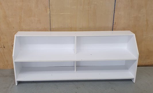 White Wood TV Bench with Shelving - EL100654