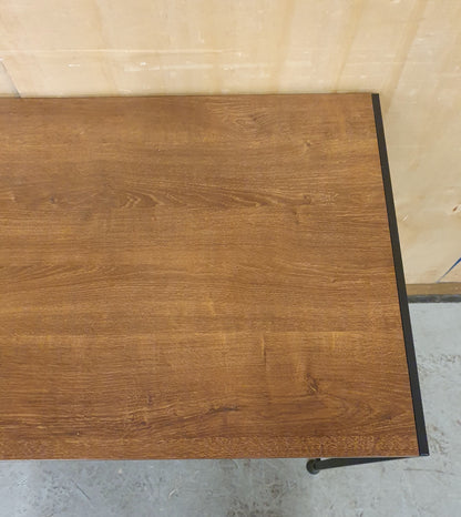 Small Modern Desk with Wood Top and Black Metal Frame - 104835