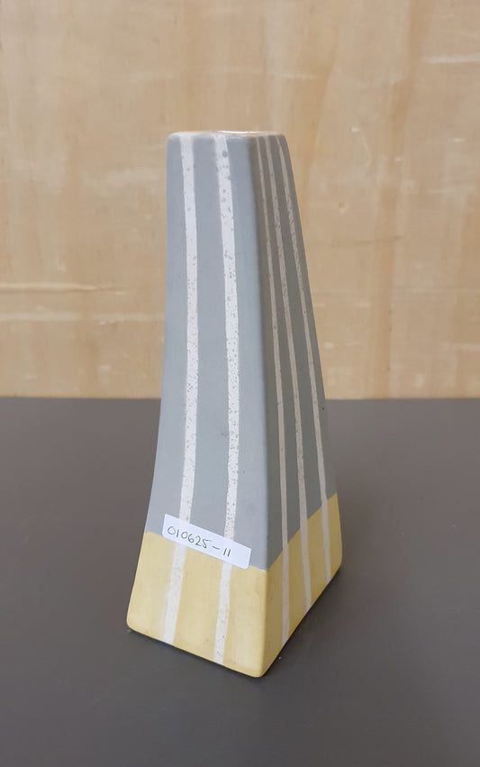 Clay Striped Stem Vase - 010625-11