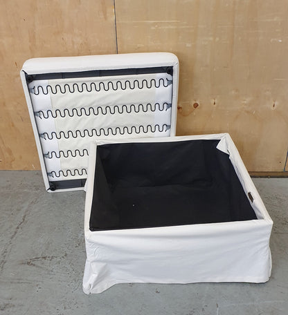 Large White Storage Ottoman with Removable Lid - 104806