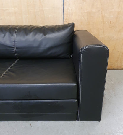 IKEA Black Faux Leather Pull Out Sofa Bed - EL104910