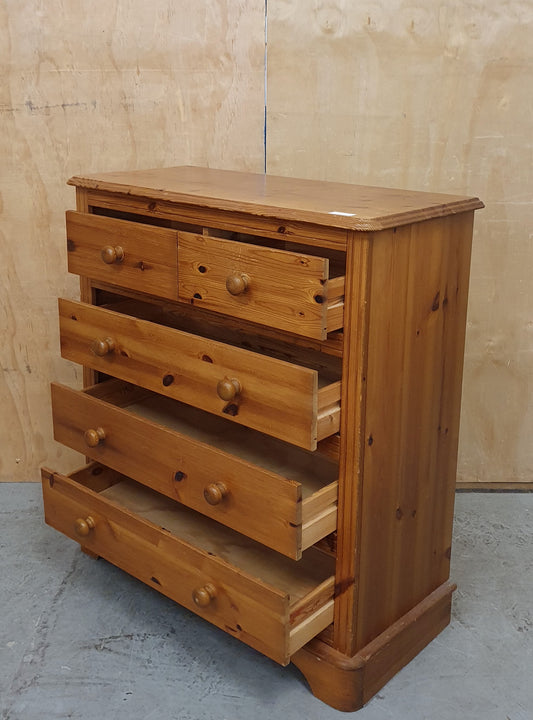 5 Drawer Pine Chest of Drawers - 104798