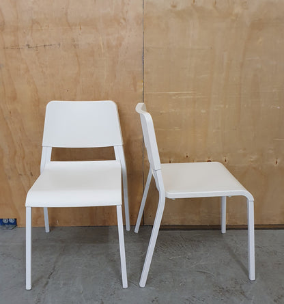 IKEA TEODORES 4 Matching White Stackable Chairs - 104944 / 104945 / 104946 / 104947