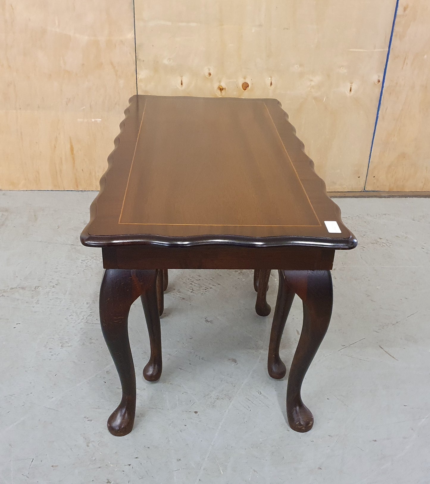 Mahogany Large Coffee Table with 2 Small Nest of Tables and Cabriole Legs - EL102783