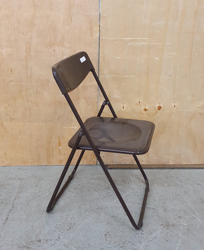 Single Brown Metal Folding Chair - 010525-01