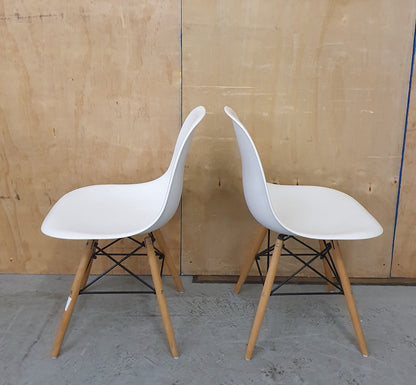 2 Matching White Scandi Inspired Chairs - EL103125 / EL103126