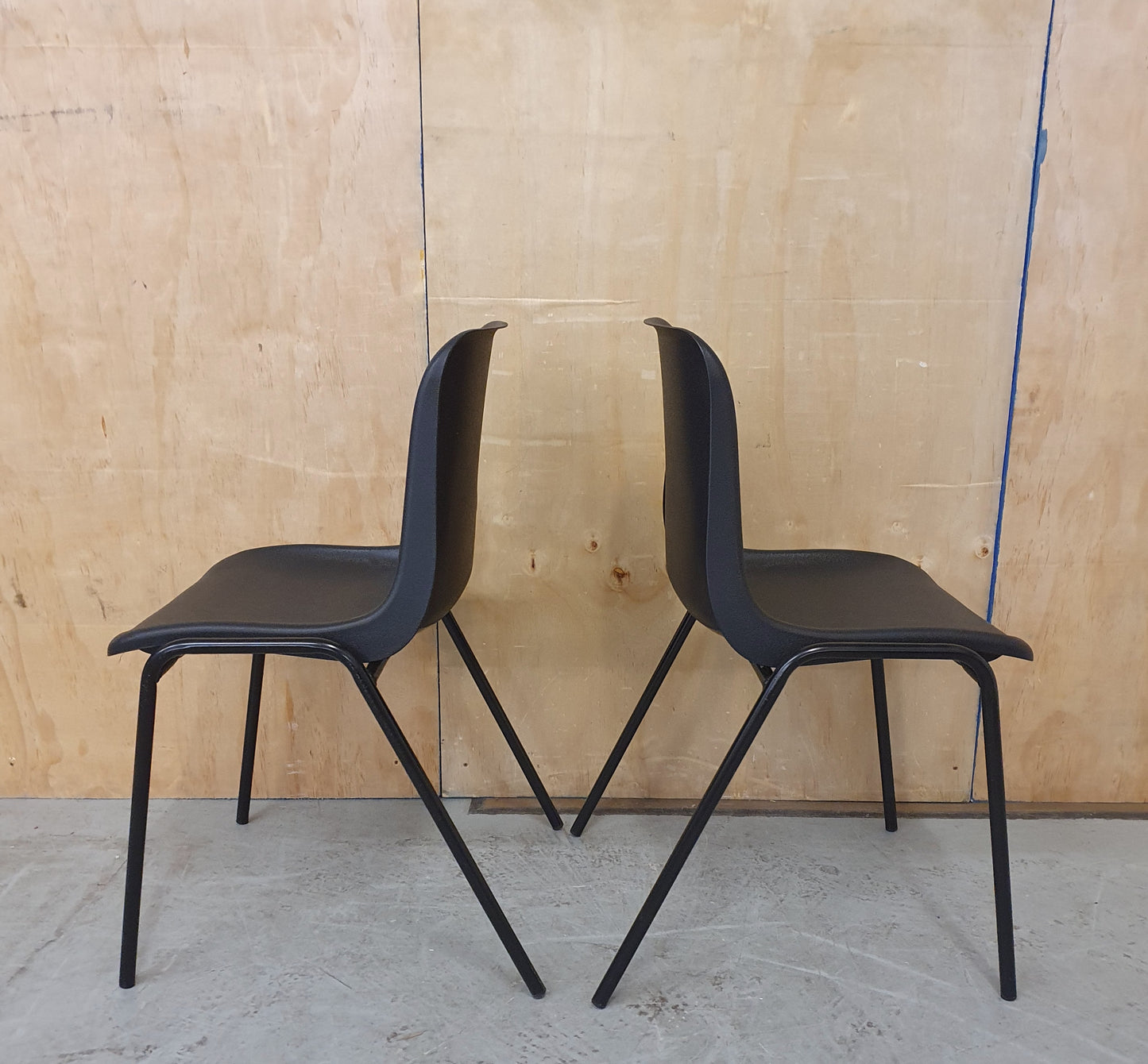 2 Matching Black Stackable Chairs - 103112 / 103113