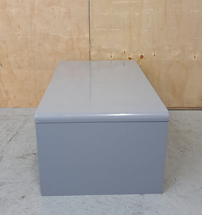 Large Curved Grey High Gloss Modern Coffee Table - 104046