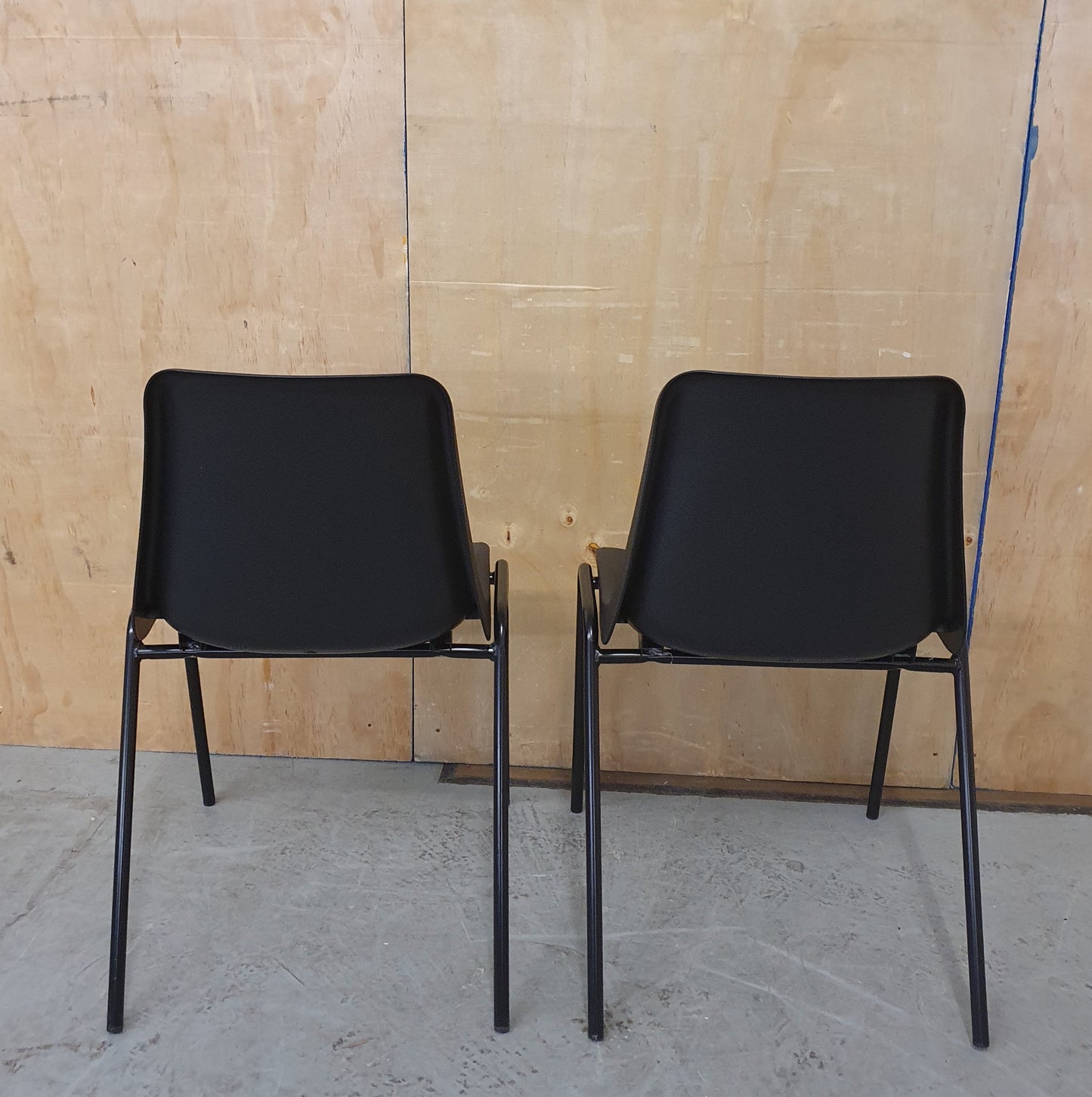 2 Matching Black Stackable Chairs - 103112 / 103113