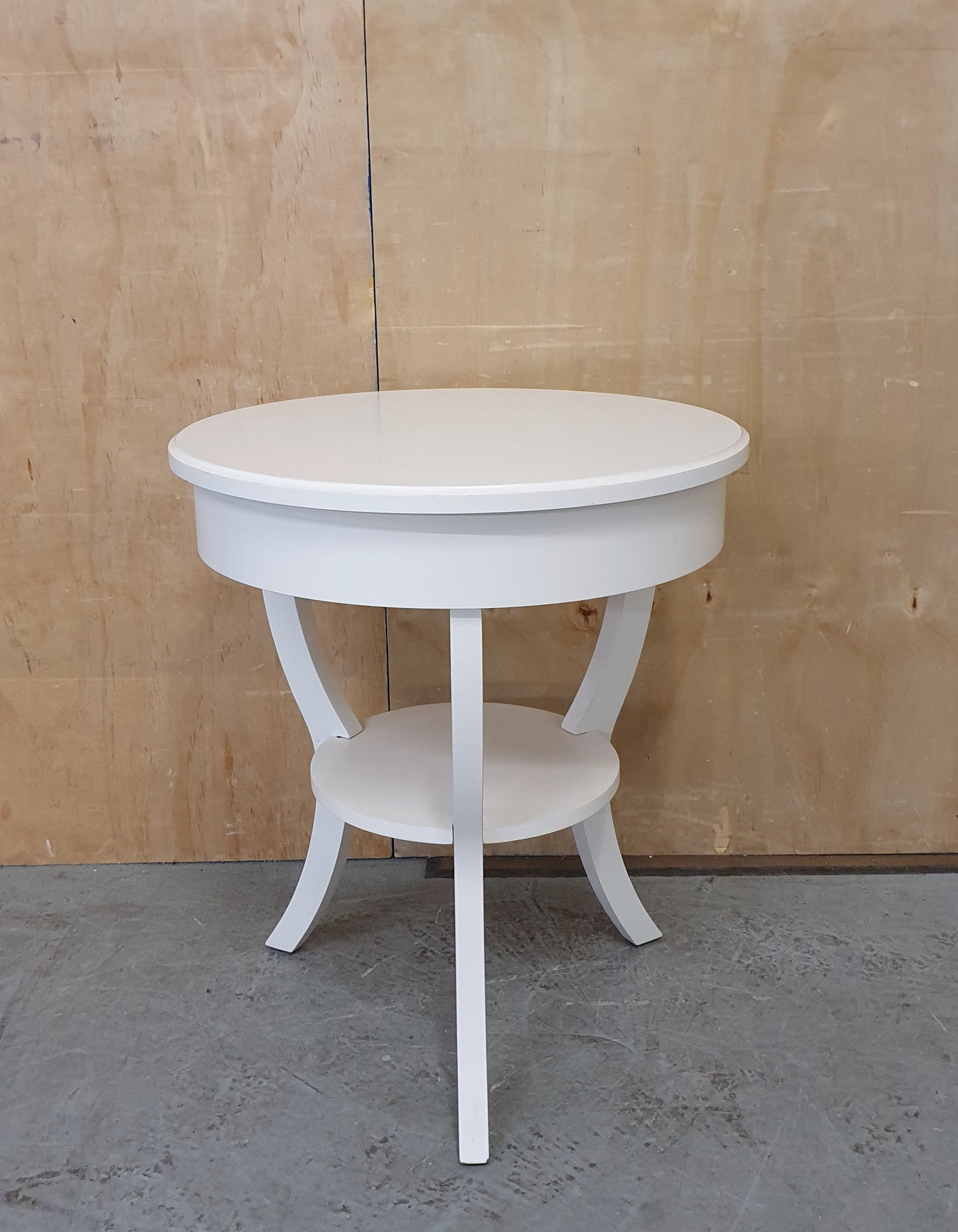 2 Tier Small Round Top 3 Leg Table with Drawer - EL104901