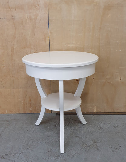 2 Tier Small Round Top 3 Leg Table with Drawer - EL104901