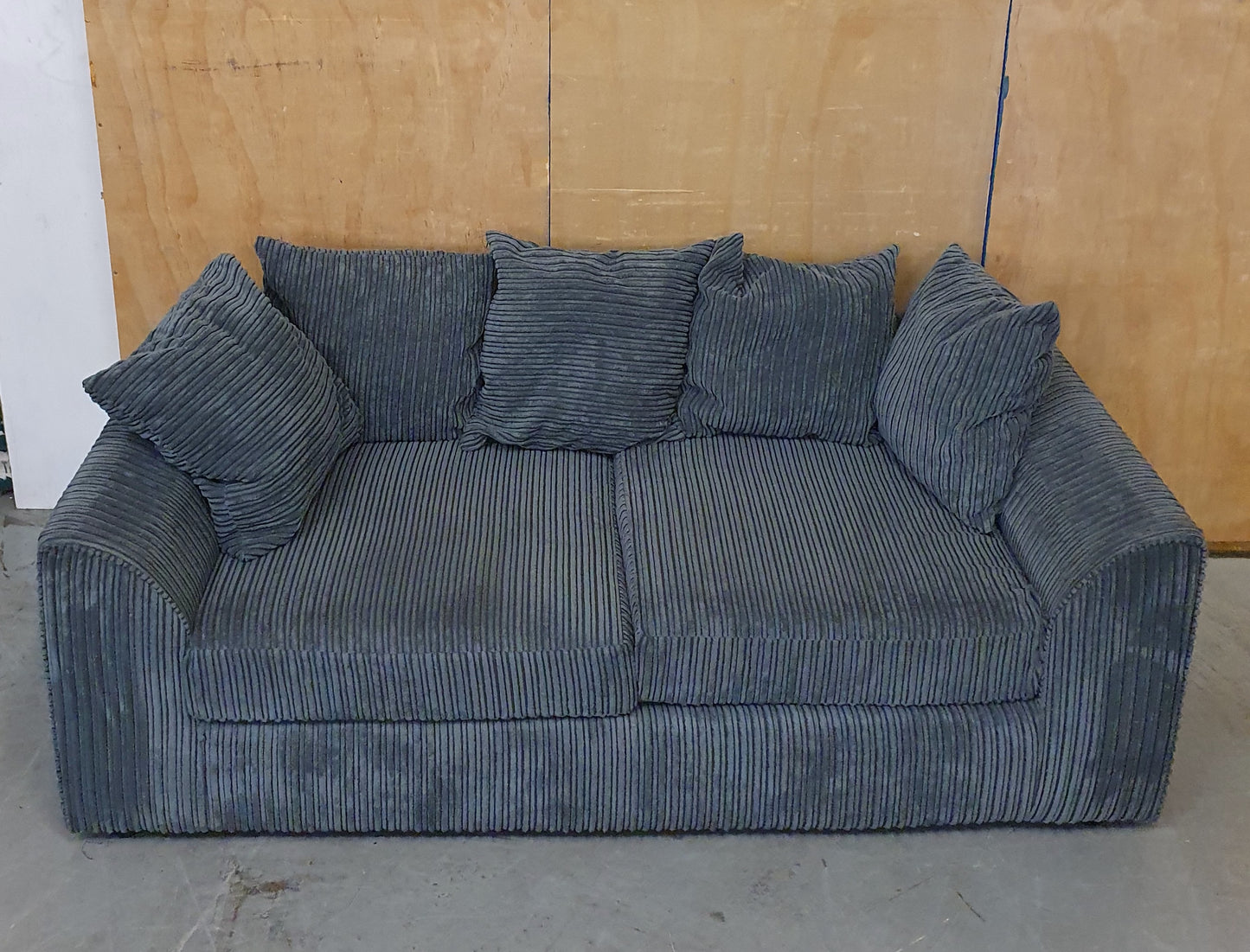 Grey Chunky Corduroy 2 Seater Sofa - 104857