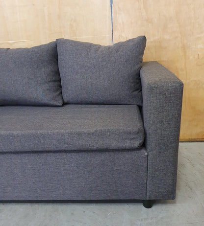 Grey 2 Seater Sofa with 3 Removable Back Cushions - 104856