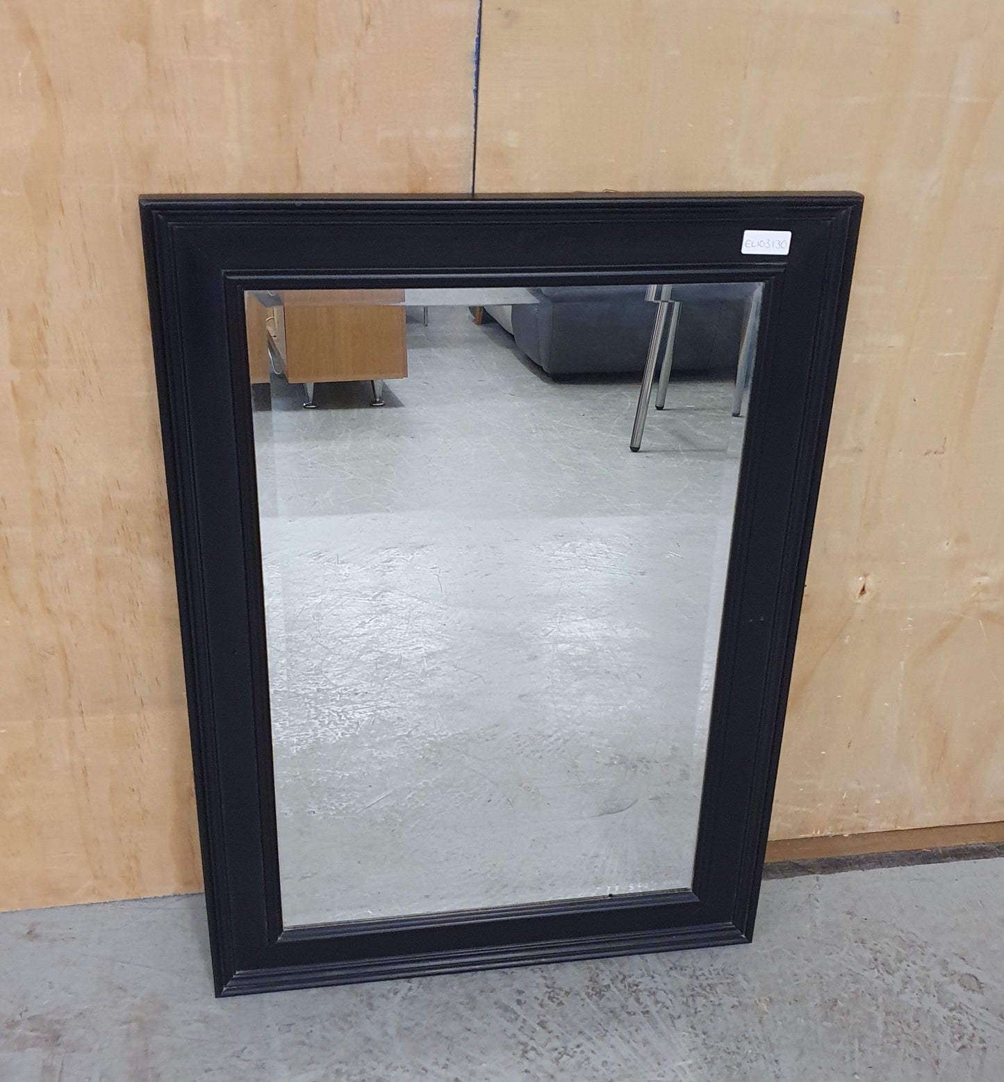 Black Large Mirror with Bevelled Edges - EL103130