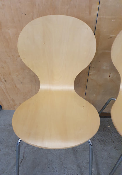 2 Matching Wood Dining Chairs with Round Seat and Back Rest - EL104561 / EL104562