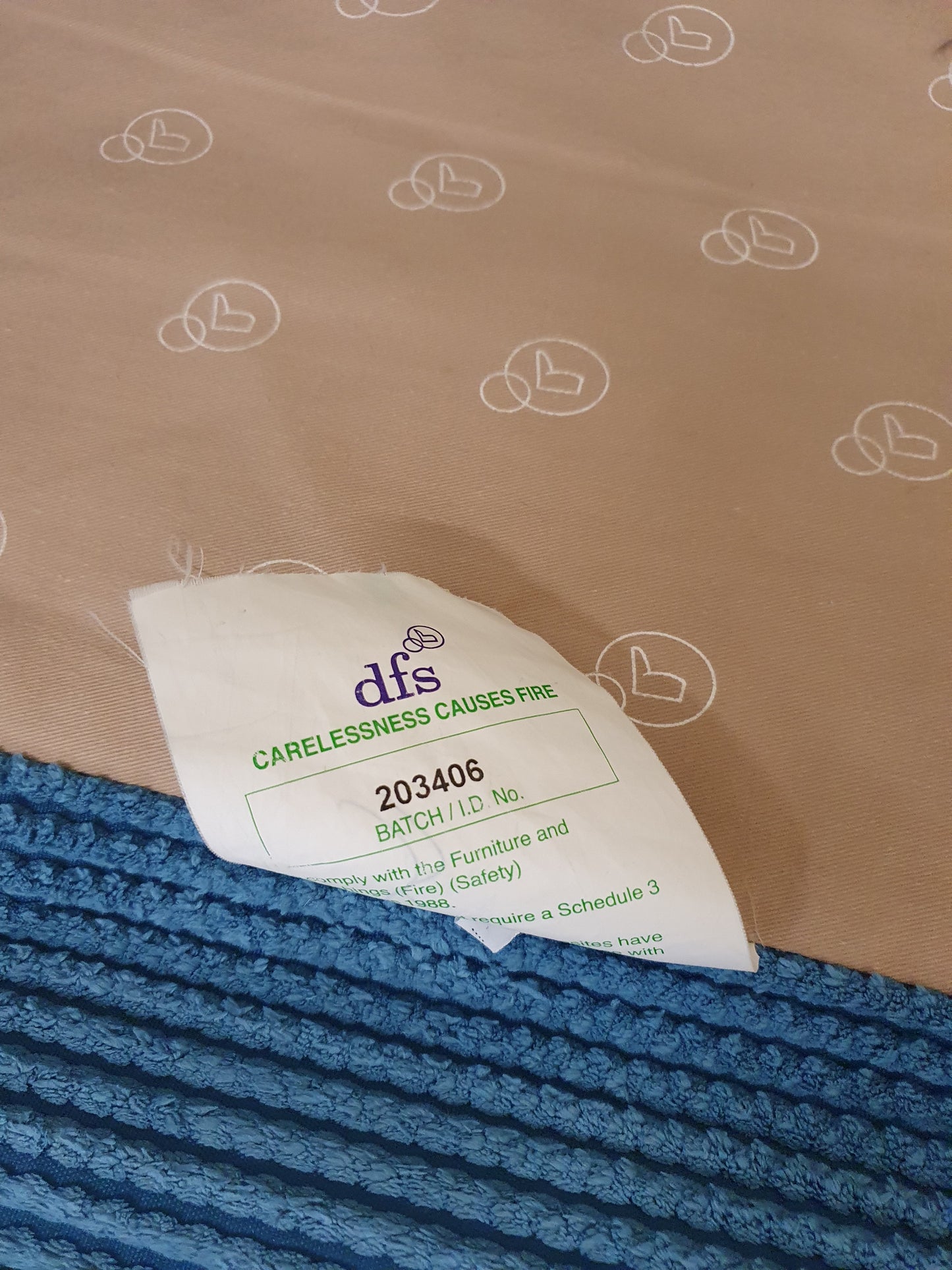 DFS Blue Soft Fabric Sofa Bed - 104805