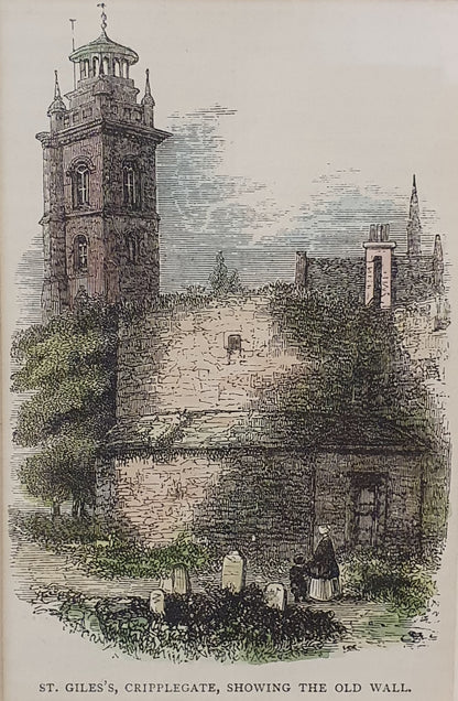 St. Giles, Cripplegate, Showing the Old Wall Vintage Art Print - 103739