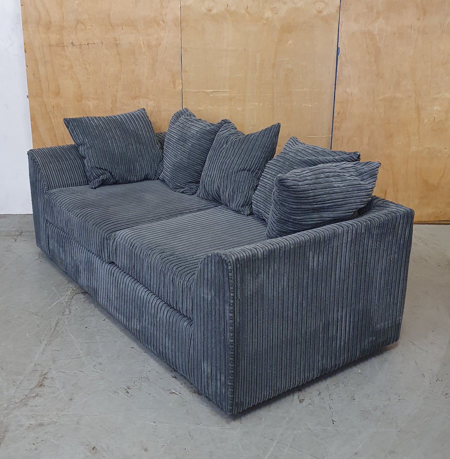 Grey Chunky Corduroy 2 Seater Sofa - 104857