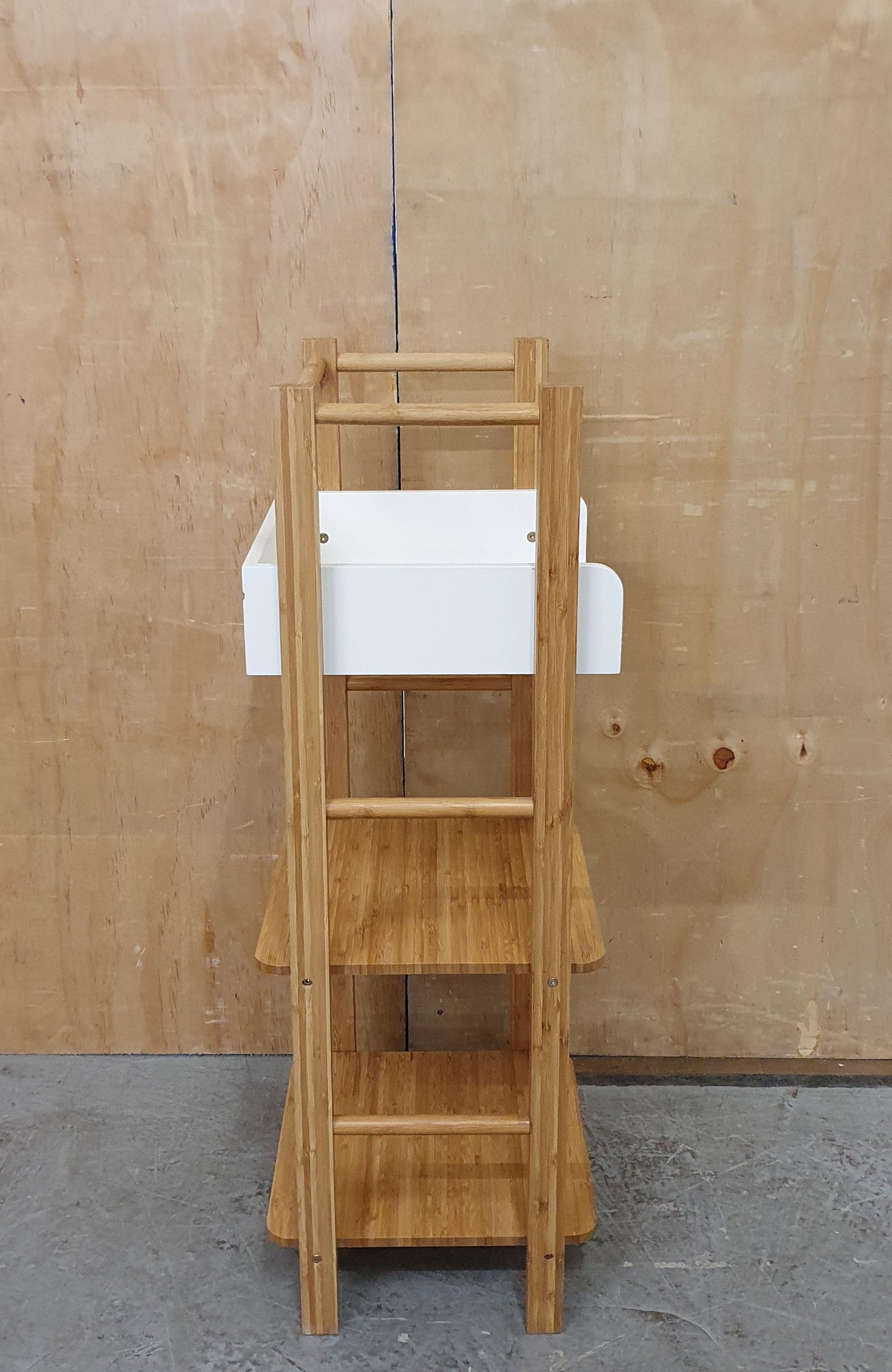 Small Bamboo Shelving Unit with White Top Section - 120925-01