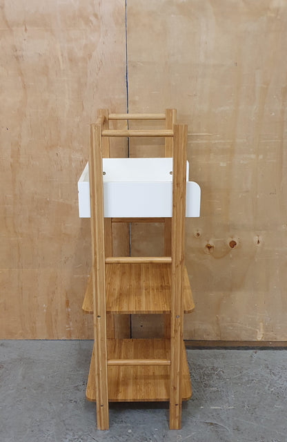 Small Bamboo Shelving Unit with White Top Section - 120925-01