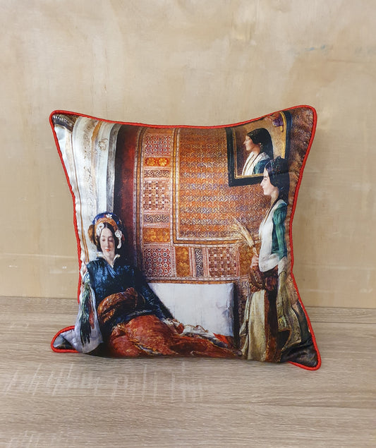 MAYRIDGES Silk Cushion Cover with Printed Design Zip - M150824-12