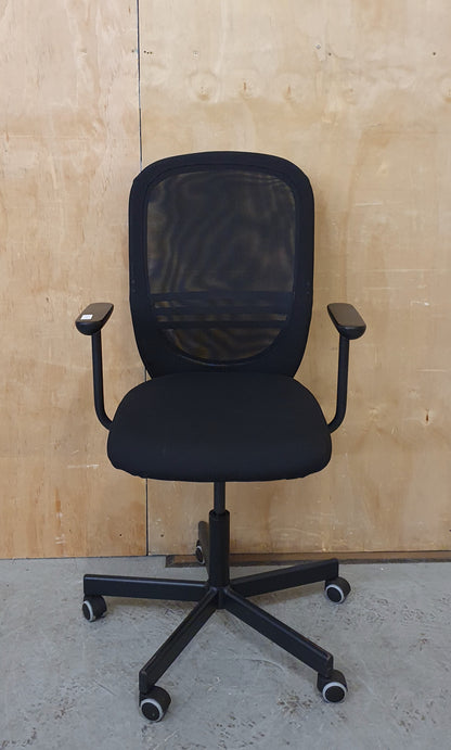 IKEA FLINTAN Black Ergonomic Mesh Back Rest Height Adjustable Office Chair - 103922