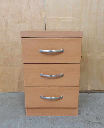 Single Wood Bedside Cabinet with 3 Drawers - 180925-04