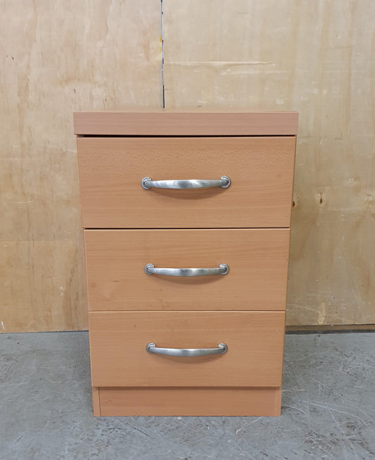 Single Wood Bedside Cabinet with 3 Drawers - 180925-04