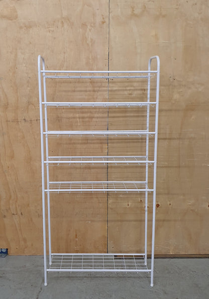 White Metal Tall Shoe Storage - 103718